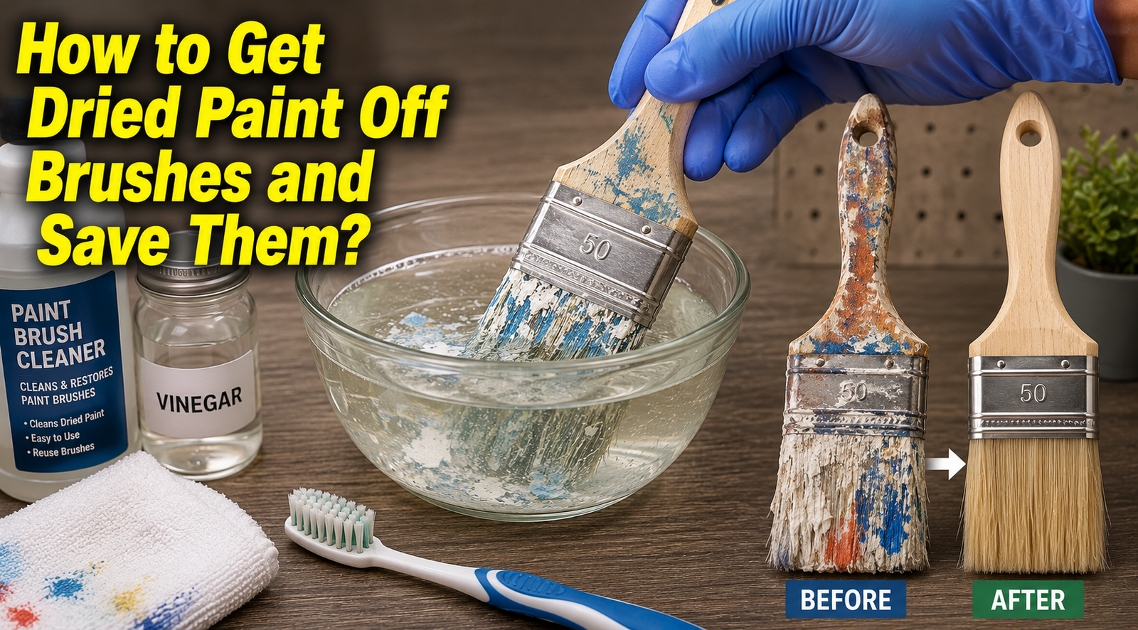 How to Get Dried Paint Off Brushes and Save Them?