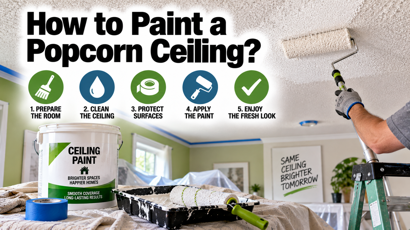 How to Paint a Popcorn Ceiling
